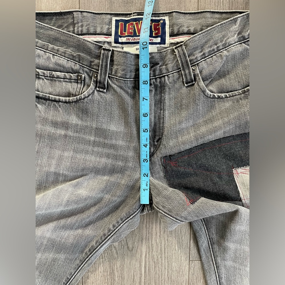 Levis Custom Patchwork Distressed Denim Jeans - image 8
